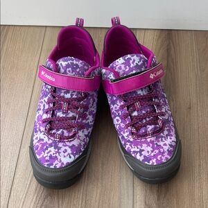Columbia Kids' Floral Camo Purple and Pink Sneakers - Size Girl US4